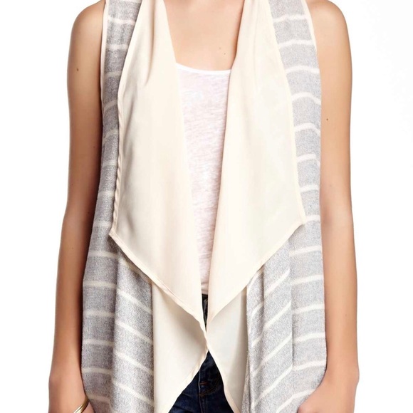 Pleione drape front cardigan vest - Picture 2 of 3